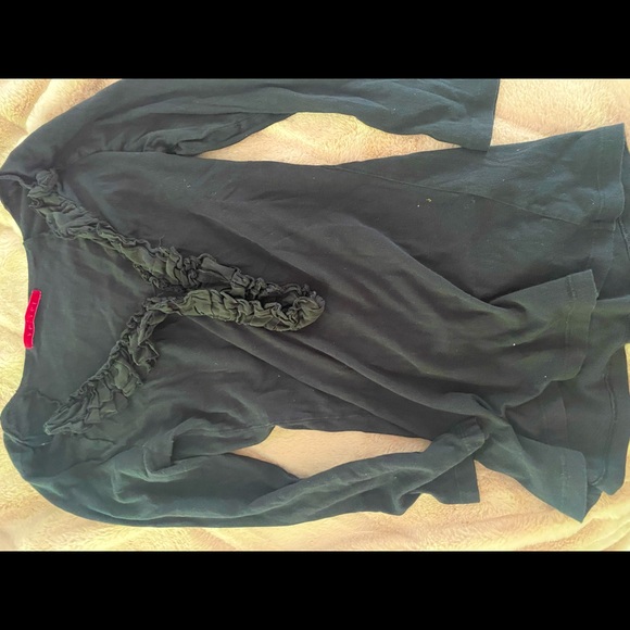 Velvet and Graham long sleeve ruffle shirt size Xs Black - Picture 1 of 3